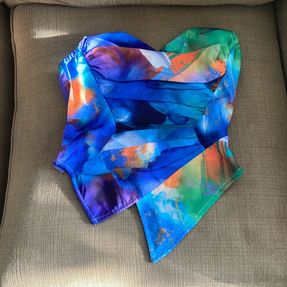Corset multicolor strapless top